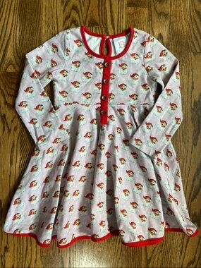Swoon Baby pink cotton, Santa print dress, size 5. Like new condition
